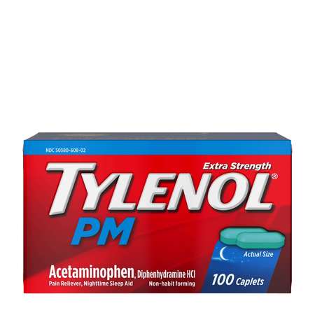 TYLENOL Tylenol PM Caplets Extra Strength 100 Count, PK48 3048211